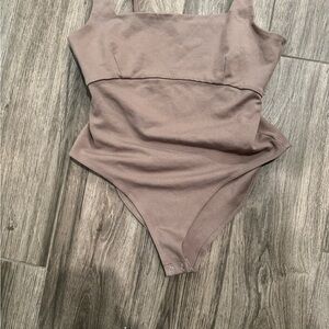 Forever 21 Taupe Sleeveless Bodysuit